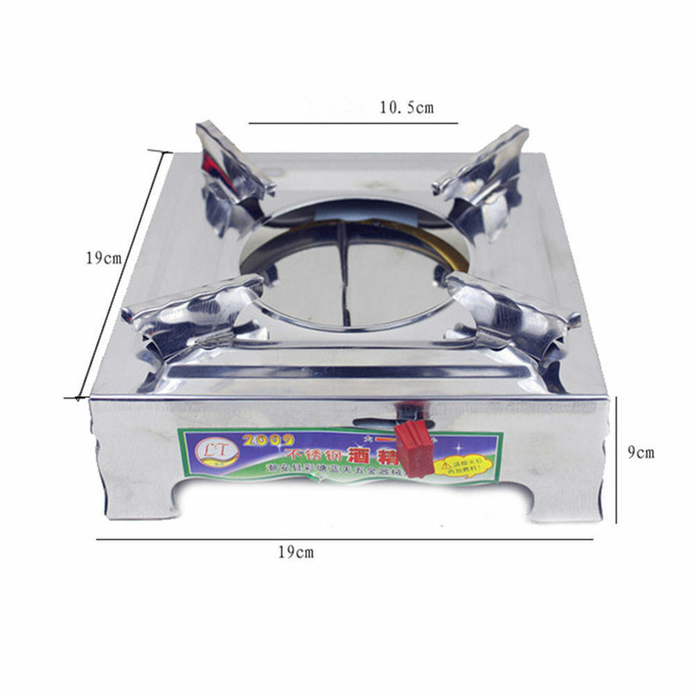 square stainless steel alcohol stove pot with magnetic alcohol stove fire