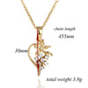 Flower Pendant 18K Gold Platinum Galvanization Austrian Zircon   white