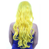 60cm Long Curly Front Lace Cosplay Party one piece Hair cap Wig Yellow