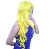 60cm Long Curly Front Lace Cosplay Party one piece Hair cap Wig Yellow