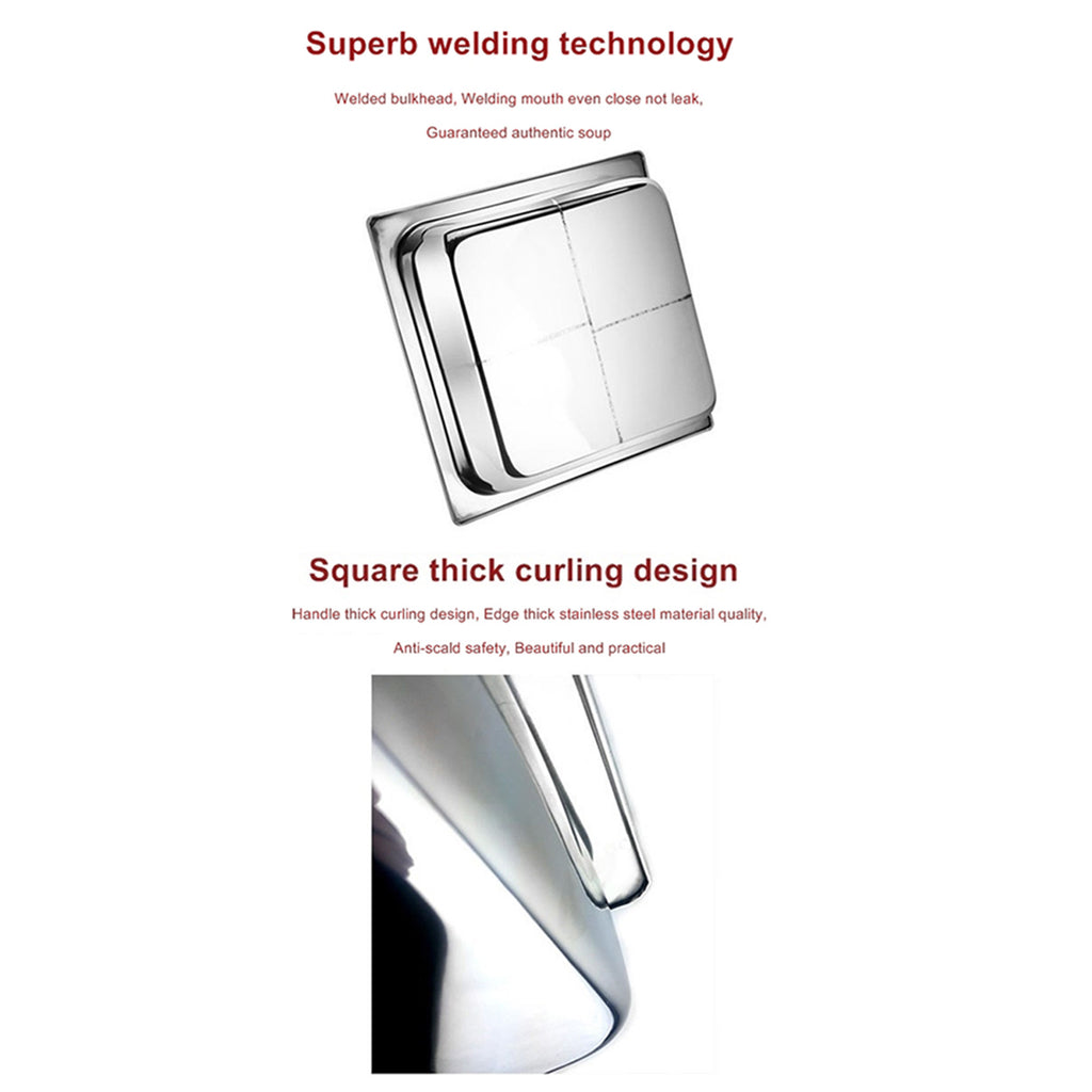 Special thick stainless steel fondue pots square wholesale non-magnetic grid there is no clear lattice duck pot soup pot factory direct   2 Cells - Mega Save Wholesale & Retail - 4