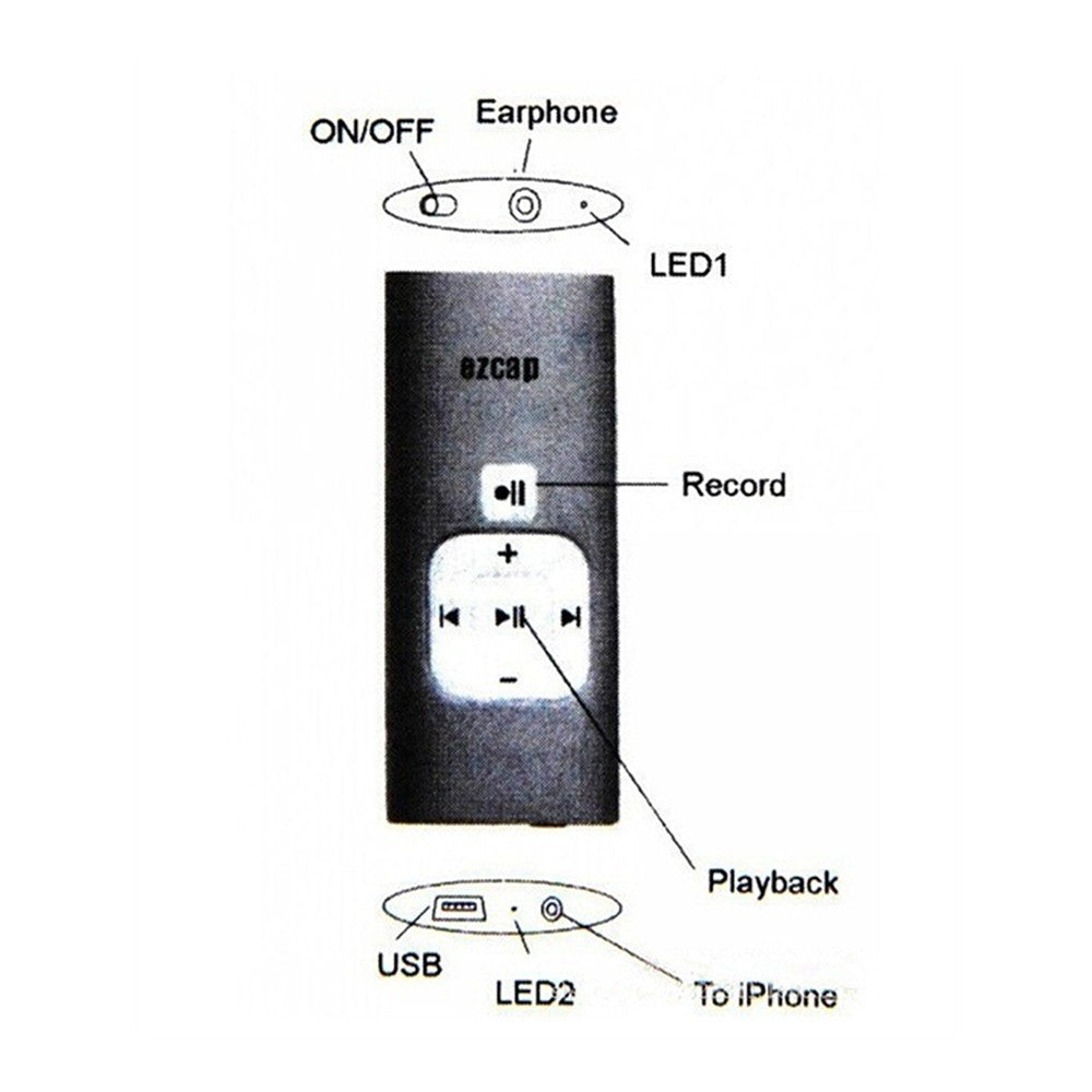 Smart phone calls recorder for iPhone,smart phone recorder with Playback Dictaphone Mp3 Player - Mega Save Wholesale & Retail - 3