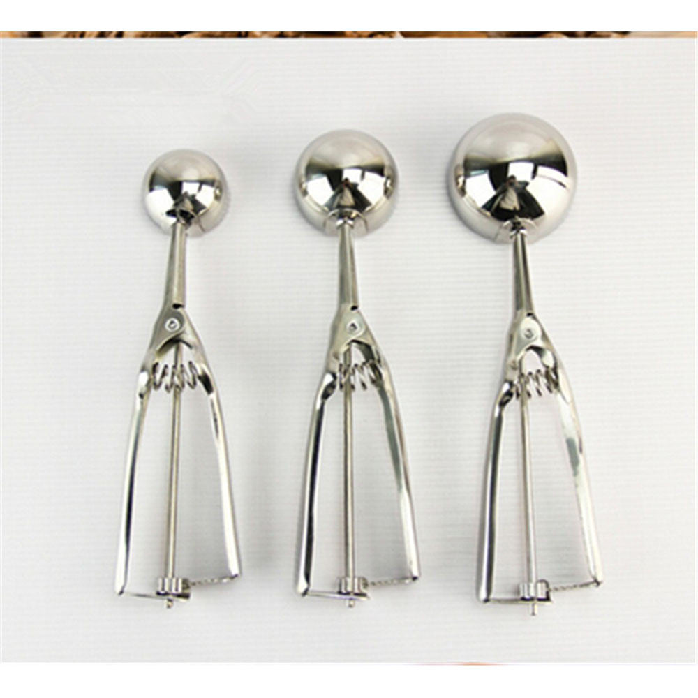 1PC Stainless Steel Ice Cream Scoop Scooper Cookie Dough Fruit Portioner Scooper   S - Mega Save Wholesale & Retail