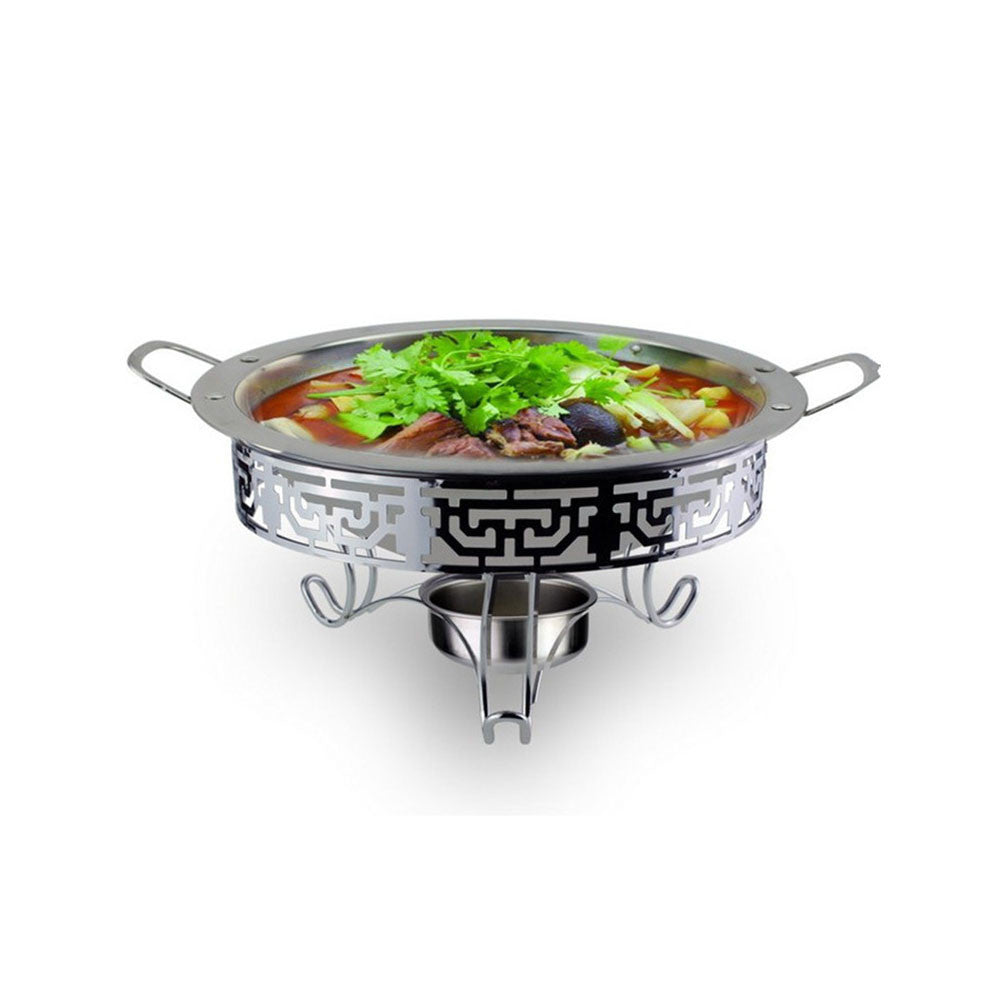 2 PCT special thick stainless steel broadside ears dry pan alcohol stove Stewed broadside Bar Ding   24CM - Mega Save Wholesale & Retail
