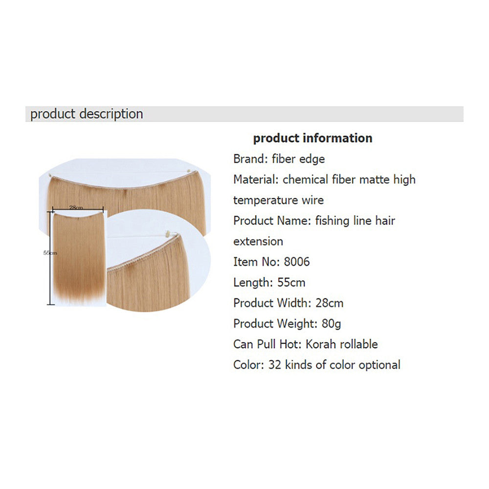 The new fishing line hair extension wig hair extension piece straight hair wig piece factory direct wholesale supply foreign trade explosion models in Europe and America  1BJ - Mega Save Wholesale & Retail - 5