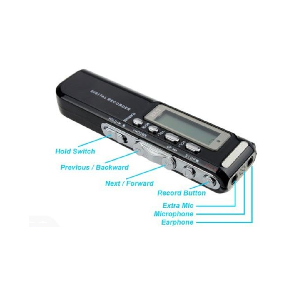 8GB High Quality Voice Recorder 576Hr MP3 Player Gray - Mega Save Wholesale & Retail
