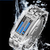 Deep Waterproof Creative Date Digital LED Luminous steel Men Women Bracelet Fashion Chic Watch Black Women - Mega Save Wholesale & Retail - 3