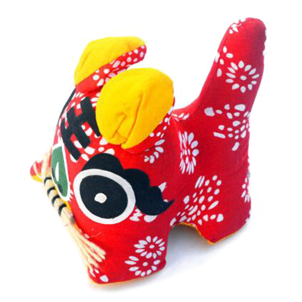 Chinese Style Cloth Tiger Home Decoration Table Decoration Gift Red White Flowers - Mega Save Wholesale & Retail