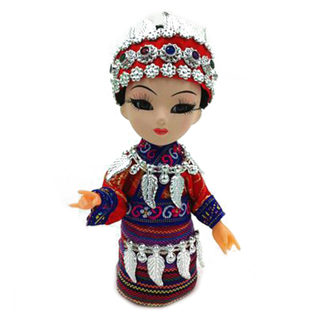 Cloth Figurine Doll Q Version Doll Table Decoration Miao Girl - Mega Save Wholesale & Retail - 1