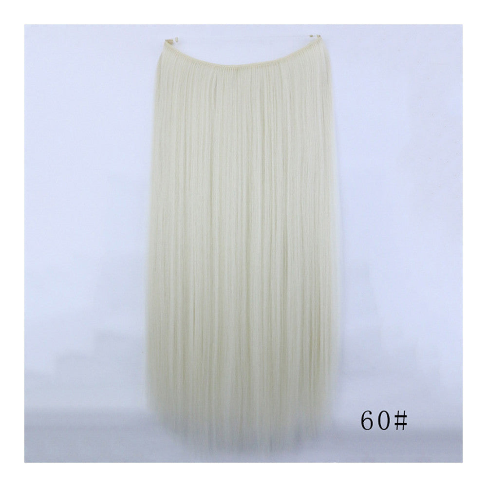 The new fishing line hair extension wig hair extension piece straight hair wig piece factory direct wholesale supply foreign trade explosion models in Europe and America  60# - Mega Save Wholesale & Retail - 1