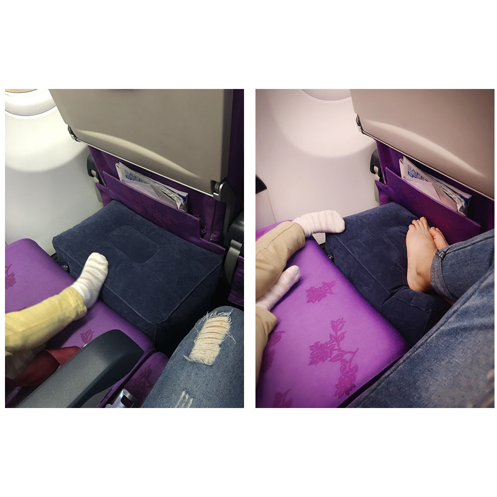 Inflatable Travel Footrest, Leg Rest Travel Pillow - Kids' Bed to Lay Down Flat on Flights