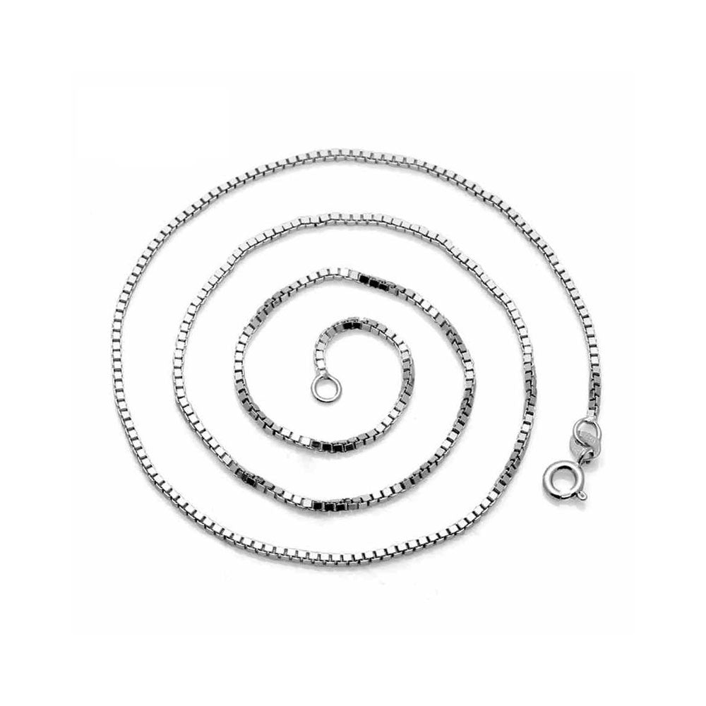 Hot new necklace 925 sterling silver box chain pendant with chain manufacturers spot wholesale recruit agents 16" WIDTH 0.65mm - Mega Save Wholesale & Retail