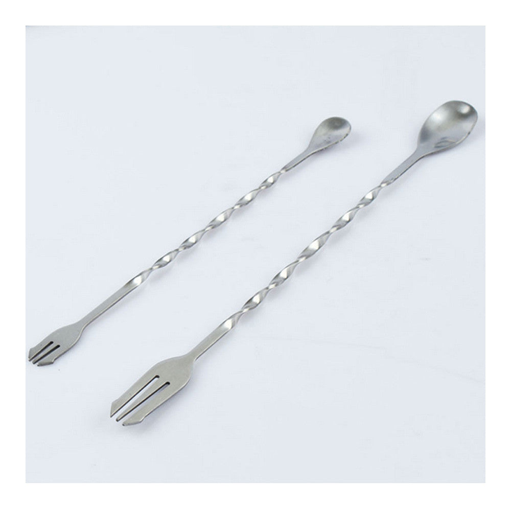 10pcs Stainless Steel Double-sided Nonmagnetic Bartender Spoon Fork 9 inch - Mega Save Wholesale & Retail - 3