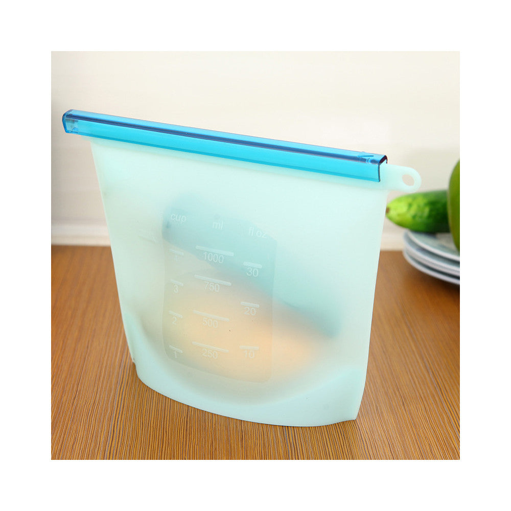 Factory Direct Colorful food-grade silicone kitchen outdoor travel portable food storage bags sealed bags self-styled BLUE - Mega Save Wholesale & Retail