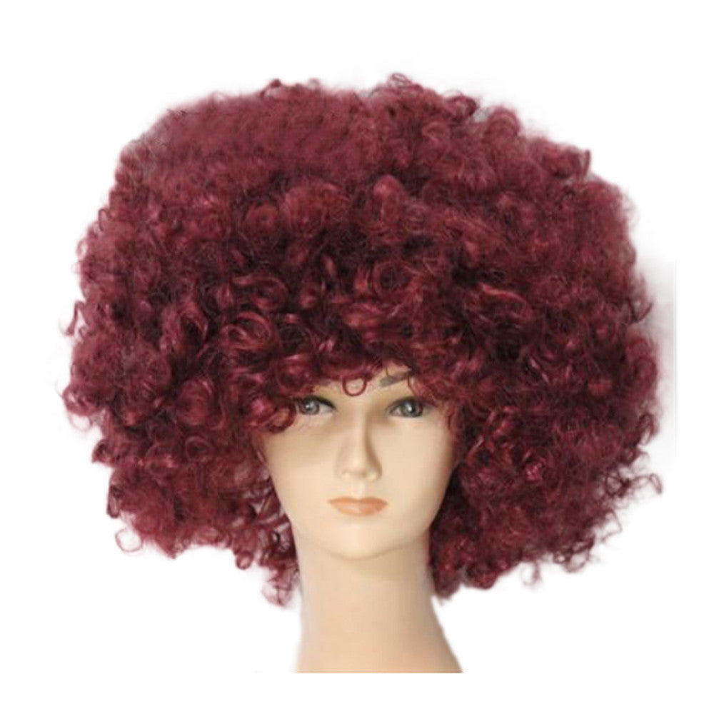 Fashion Afro Cosplay Curly Clown Party 70s Disco Cosplay Wig Cheering Squad Clown   coffee - Mega Save Wholesale & Retail