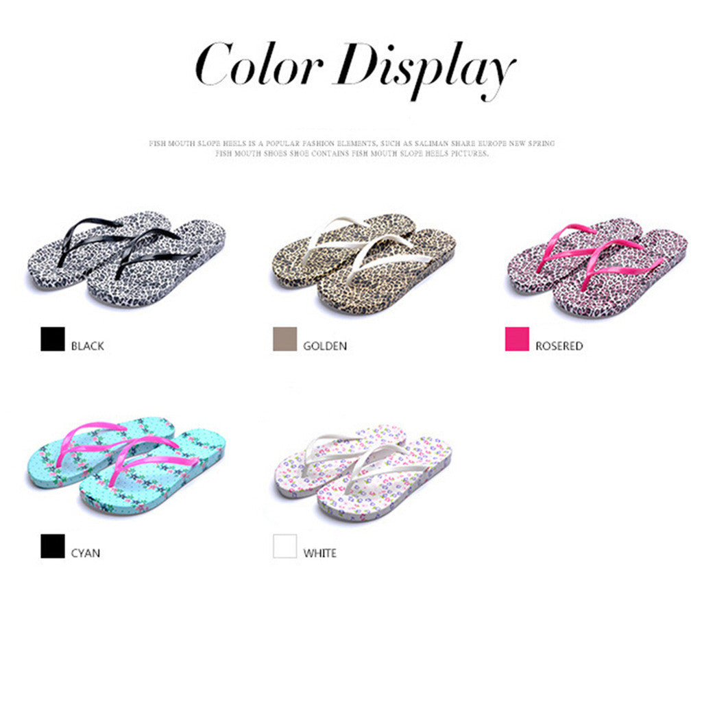 Check Out the New Korean Version of Flat Flip Flops Summer Style Casual Sandals for Women in Black Leopard Print Design - Mega Save Wholesale & Retail - 2