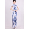 Chinese Blue and white porcelain Cheongsam Evening Prom Wedding Elegant Dress S - Mega Save Wholesale & Retail - 2