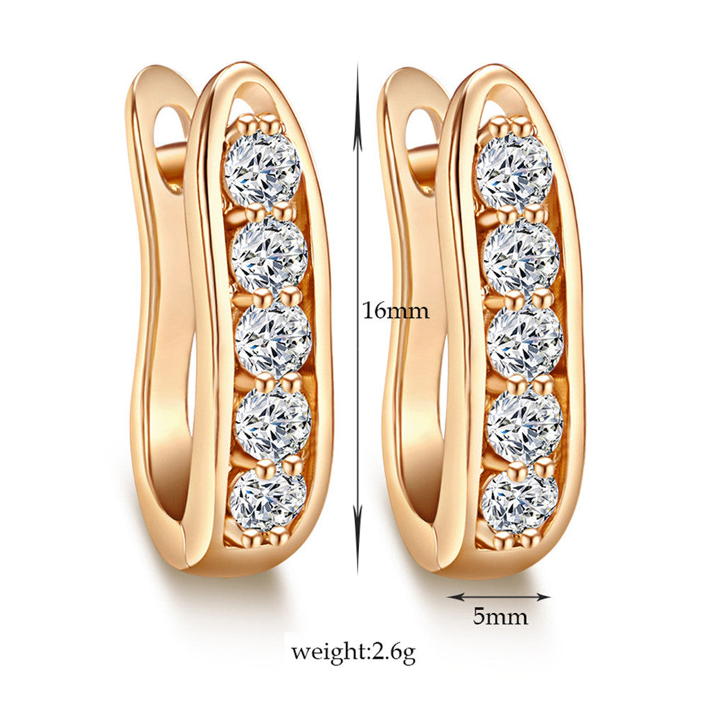 Delicate U Shape Zircon Diamanted Earrings - Mega Save Wholesale & Retail - 4