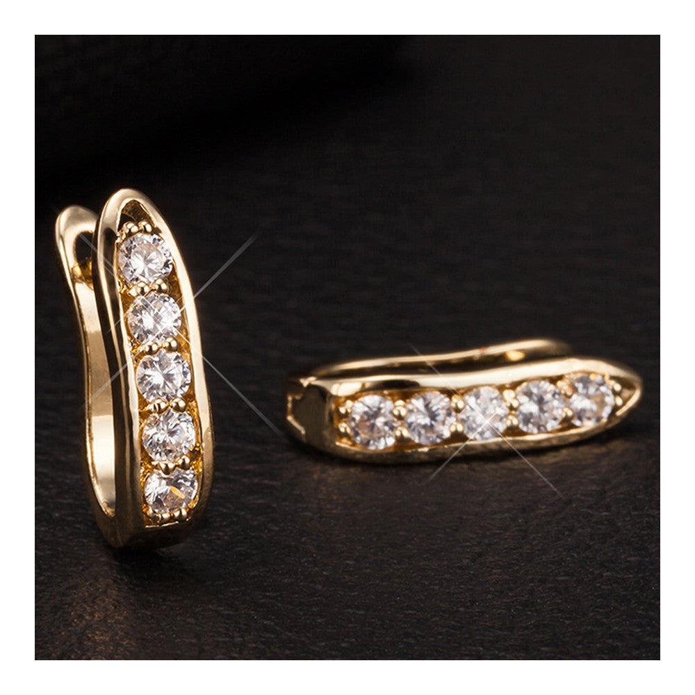 Delicate U Shape Zircon Diamanted Earrings - Mega Save Wholesale & Retail - 2