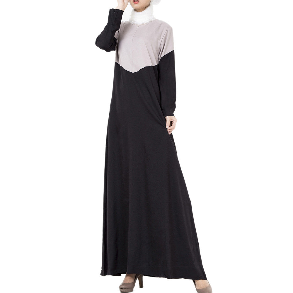 Muslim Long Dress Motley Splicing   red - Mega Save Wholesale & Retail - 5