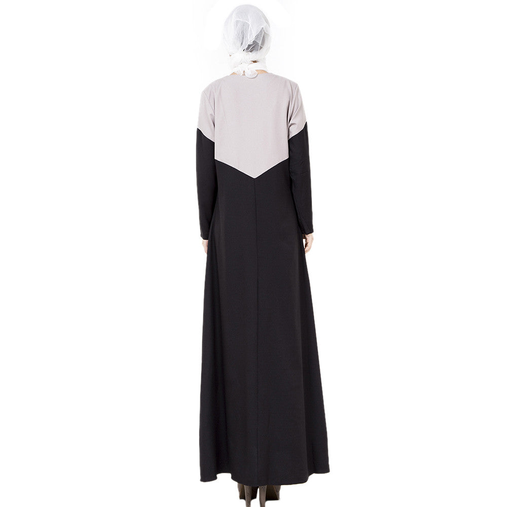 Muslim Long Dress Motley Splicing   red - Mega Save Wholesale & Retail - 7