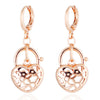 18K Gold Glavanized Zircon Earrings   rose golden - Mega Save Wholesale & Retail - 1
