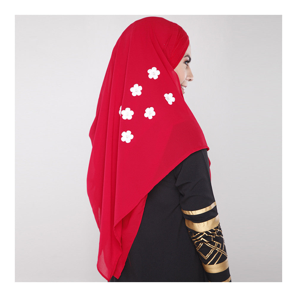 Muslim All-match Chiffon Fashionable Scarf  red