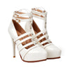 Plus Size Platform Thin Shoes Night Club Dancing   white