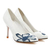 Low-cut Thin Shoes Printing Thin High Heel  white - Mega Save Wholesale & Retail