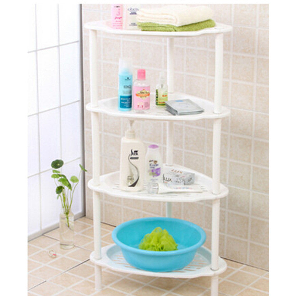 Big Toilet Bathroom Storage Rack Plastic Washbasin Rack Kitchen Storage Tripod Four-layers Rack   white - Mega Save Wholesale & Retail - 2