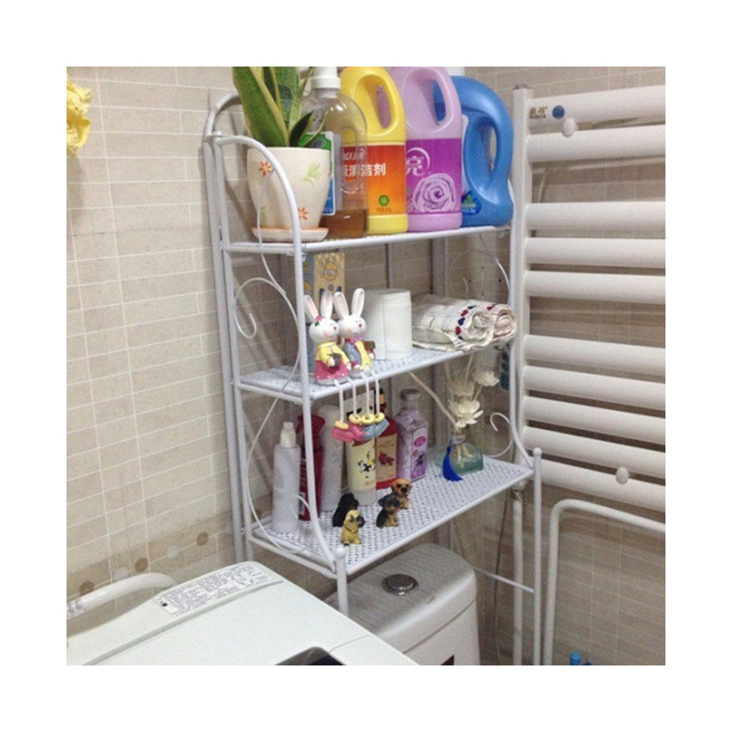 Landmark Taoyuan Court Continental retro multilayer toilet rack toilet toilet shelving factory direct anti-rust   White - Mega Save Wholesale & Retail - 2