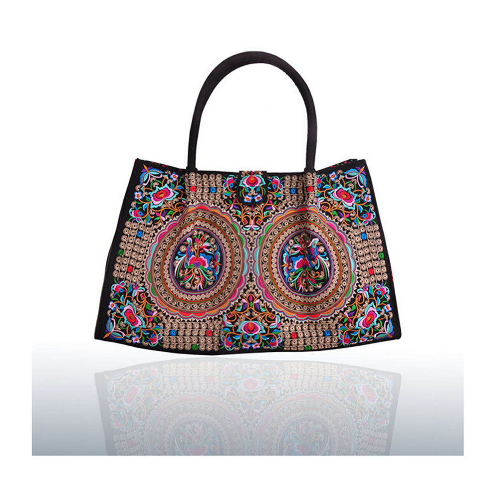 Bohemian Woman's Bag National Style Embroidery Single-shoulder Bag Embroidery Handbag Big Bag Factory(Big Szie)   silver and white zamioculcas zamiifolia - Mega Save Wholesale & Retail - 1
