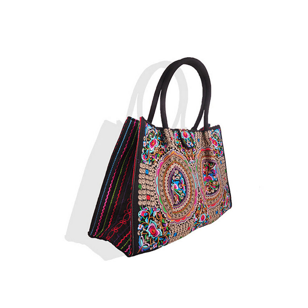 Bohemian Woman's Bag National Style Embroidery Single-shoulder Bag Embroidery Handbag Big Bag Factory(Big Szie)   silver and white zamioculcas zamiifolia - Mega Save Wholesale & Retail - 2