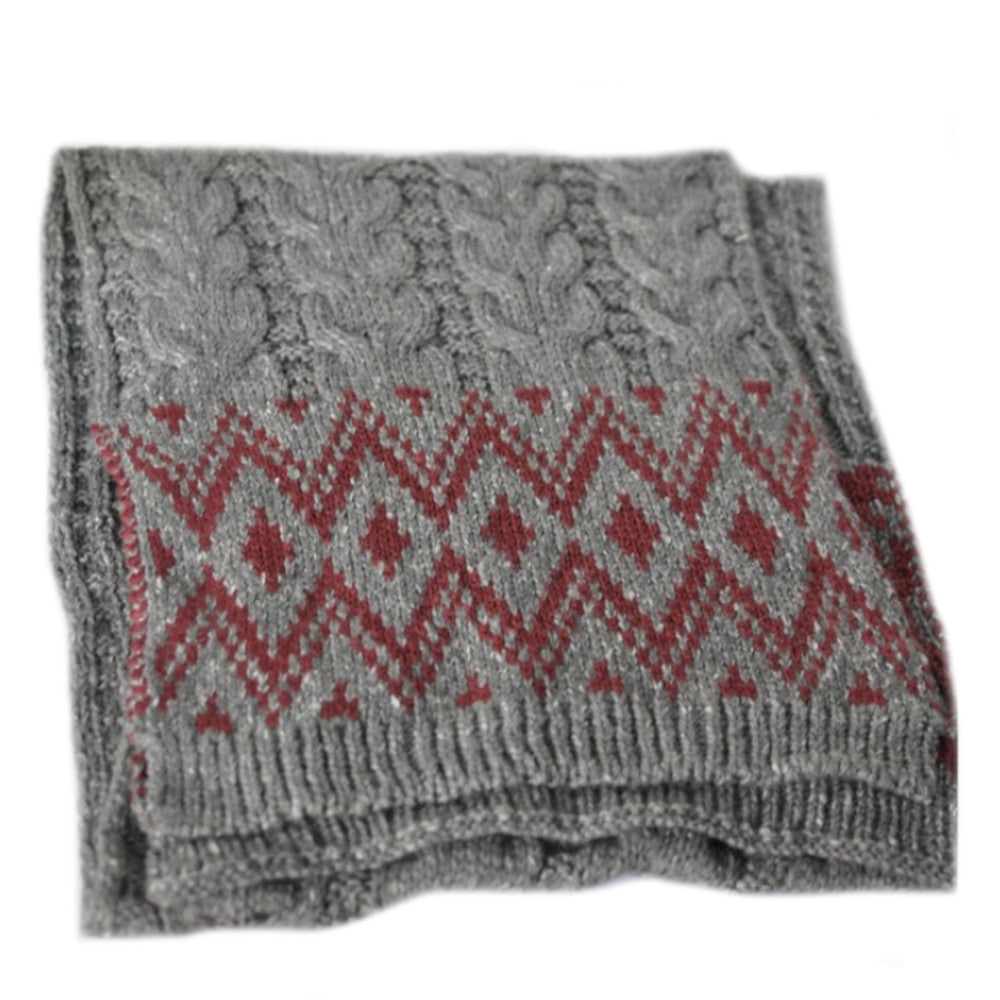 Rhombus Geometry Hemp Flower Scarf Neckerchief   grey - Mega Save Wholesale & Retail - 1