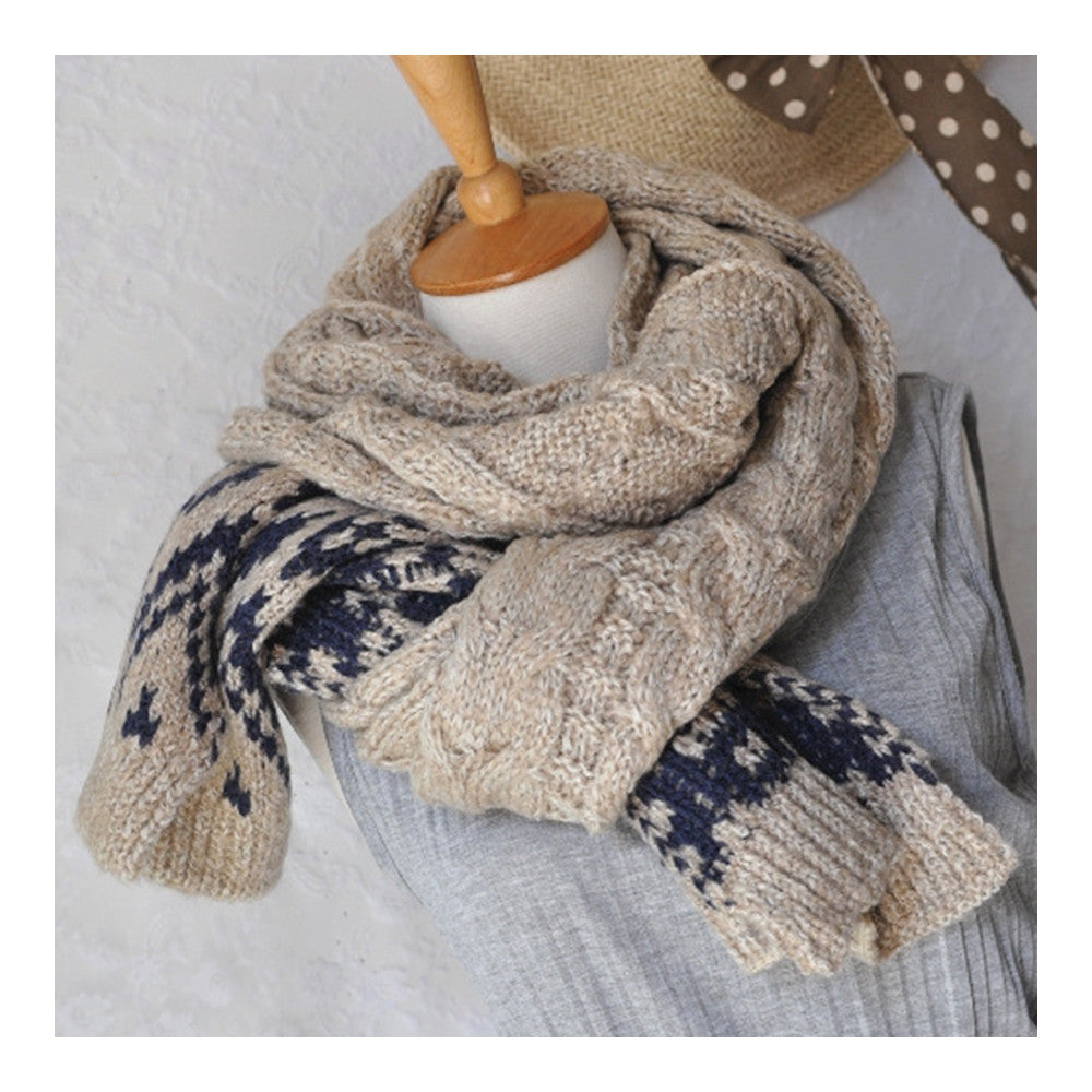 Rhombus Geometry Hemp Flower Scarf Neckerchief   beige - Mega Save Wholesale & Retail - 3