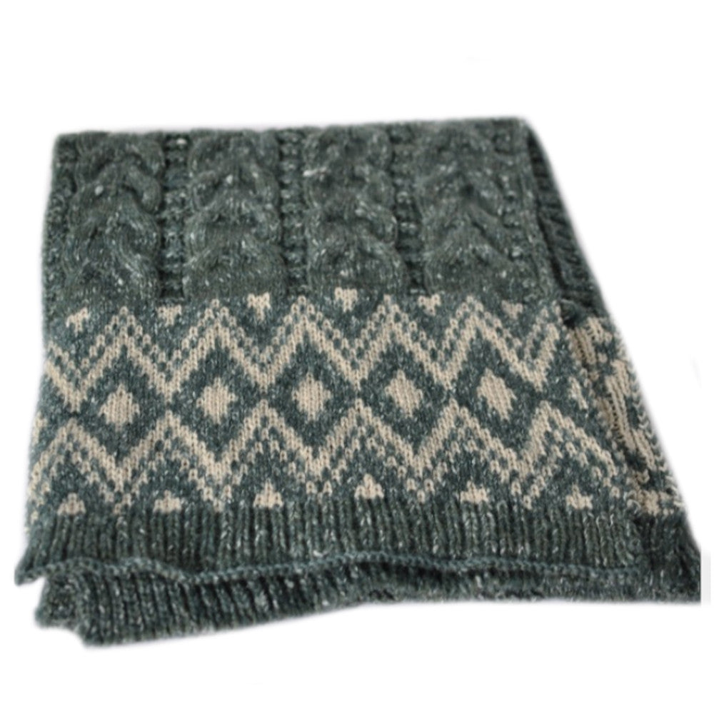 Rhombus Geometry Hemp Flower Scarf Neckerchief   dark green - Mega Save Wholesale & Retail - 1