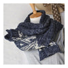 Rhombus Geometry Hemp Flower Scarf Neckerchief   navy - Mega Save Wholesale & Retail - 3