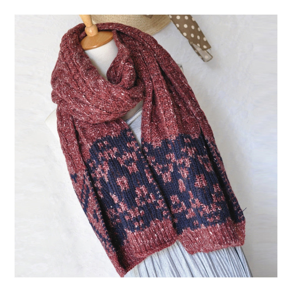 Rhombus Geometry Hemp Flower Scarf Neckerchief   claret - Mega Save Wholesale & Retail - 2
