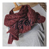 Rhombus Geometry Hemp Flower Scarf Neckerchief   claret - Mega Save Wholesale & Retail - 3