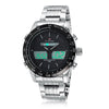 Naviforce Men Waterproof Sports Casual Watch LED Dual Dispkay Quartz     white shell black surface white scale - Mega Save Wholesale & Retail - 1