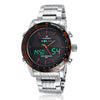 Naviforce Men Waterproof Sports Casual Watch LED Dual Dispkay Quartz     white shell black surface orange scale - Mega Save Wholesale & Retail - 1