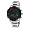 Naviforce Men Waterproof Sports Casual Watch LED Dual Dispkay Quartz    white shell black surface red scale - Mega Save Wholesale & Retail - 1