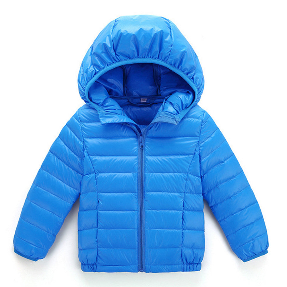 Winter Boy Girl Children Garments Thick Short Down Coat   light blue    120cm - Mega Save Wholesale & Retail - 1