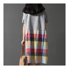 Summer Loose Plus Size Checks Middle Long Dress    red    M - Mega Save Wholesale & Retail - 3