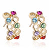 Colorful Zircon Ear Studs Hollow Circle - Mega Save Wholesale & Retail - 1