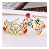 Colorful Zircon Ear Studs Hollow Circle - Mega Save Wholesale & Retail - 2