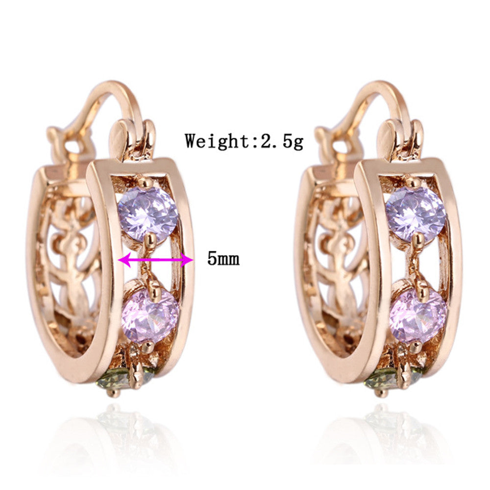 Colorful Zircon Earrings - Mega Save Wholesale & Retail - 4