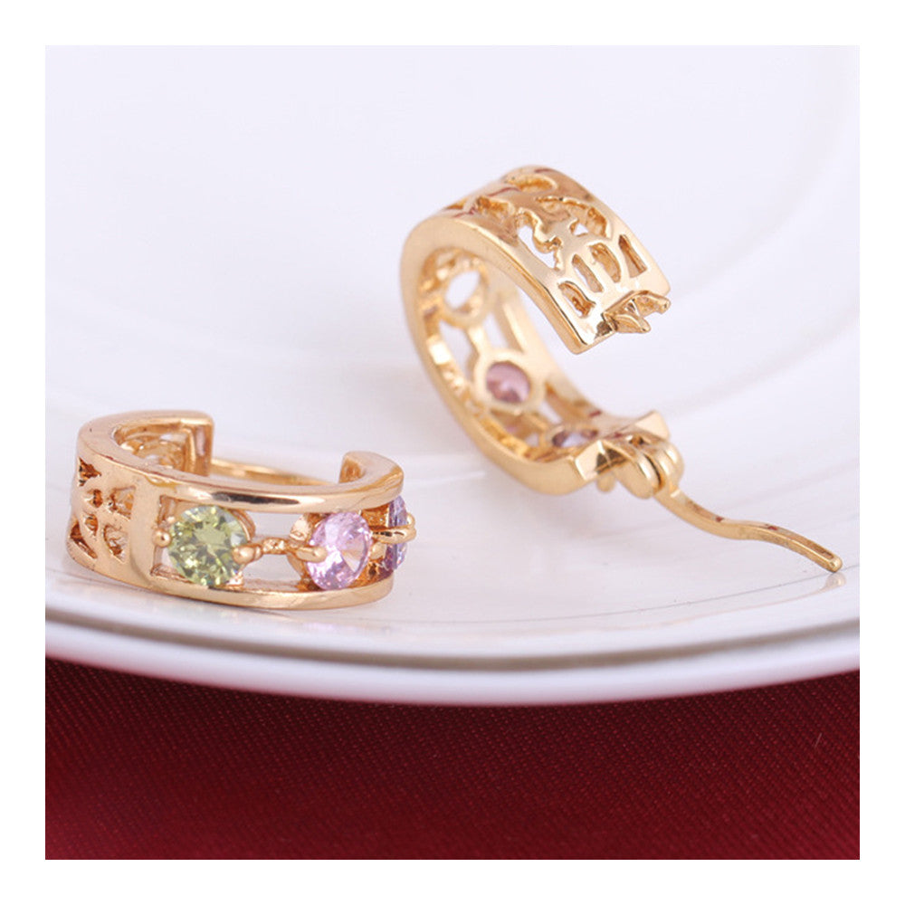 Colorful Zircon Earrings - Mega Save Wholesale & Retail - 3