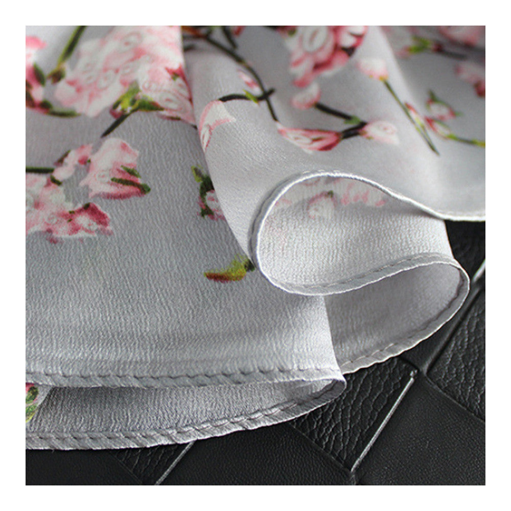 Silk Scarf Jewelry Flower Georgette   pink - Mega Save Wholesale & Retail - 2