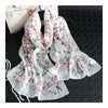 Silk Scarf Jewelry Flower Georgette   white - Mega Save Wholesale & Retail - 1